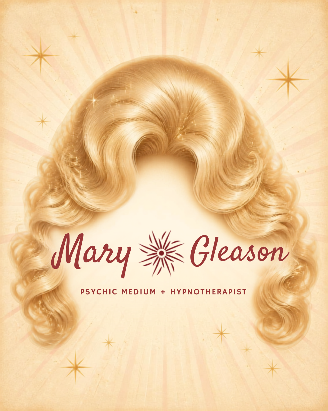 Mary Gleason Logo with Blonde Wig